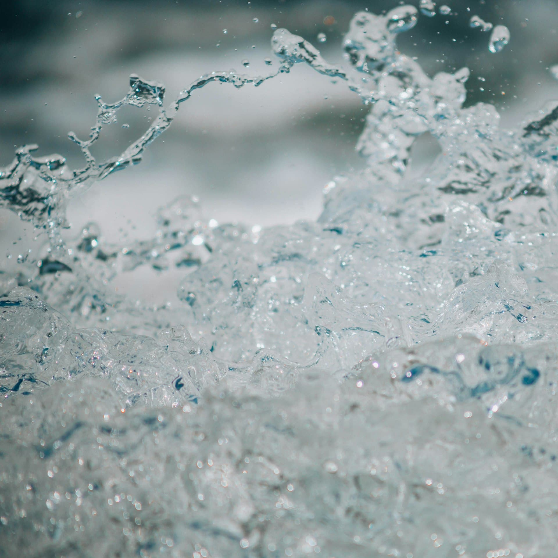 Clear splashing water close-up